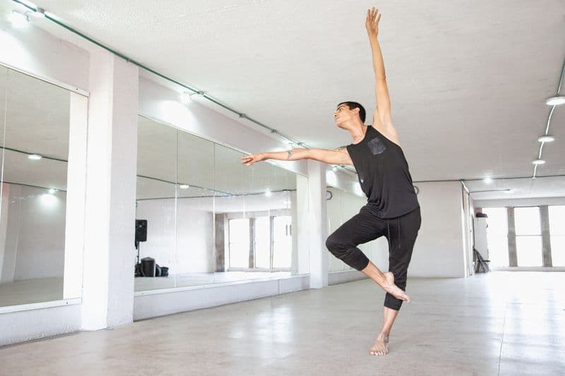 Dancer rehearsing in studio