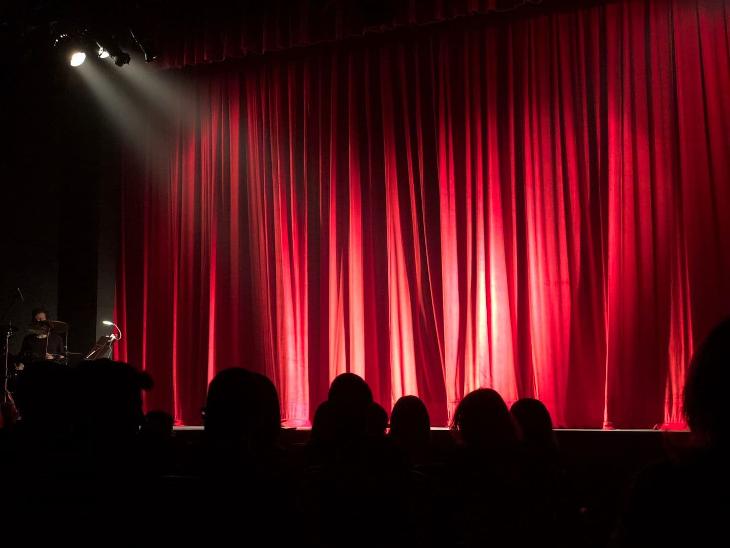 Concert hall with dramatic lighting